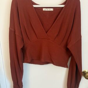 We The Free Deep Rust Crop Shirt